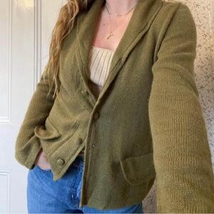 Olive Green 100% Alpaca Women's Sweater